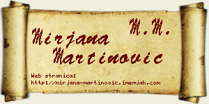 Mirjana Martinović vizit kartica